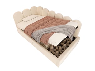 Lit banquette 90x200 cm <strong></strong>  <strong></strong> coloris beige