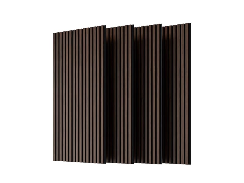  Lot de 4 panneaux acoustiques muraux 3d en bois, noyer foncé, 120 x 60 cm  - Conforama A