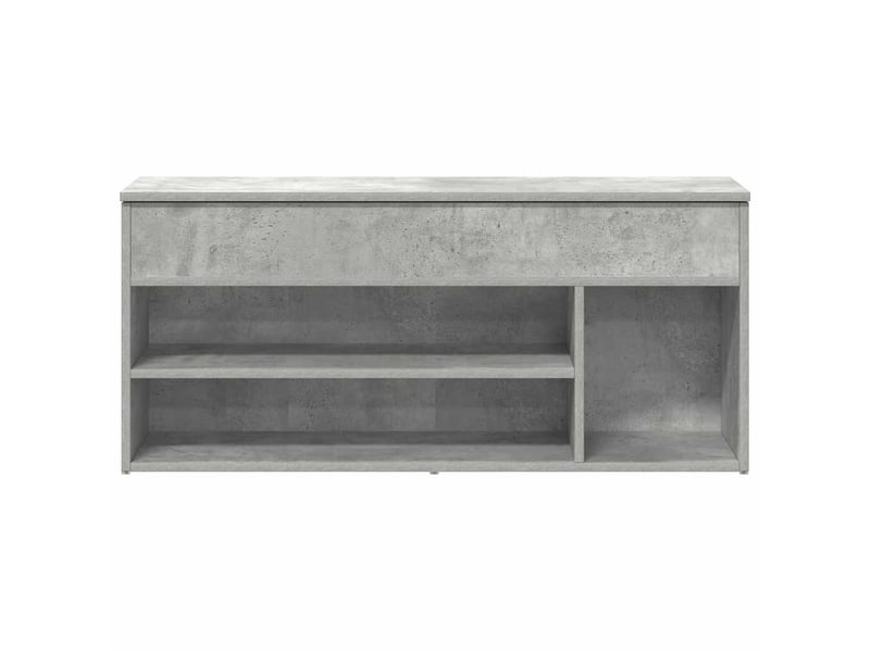  Banc à chaussures, meuble à chaussures gris béton 102x30,5x45 cm bois d'ingénierie  - Conforama D