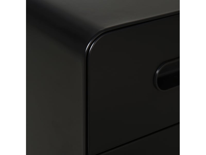  Caisson de bureau mobile 39 x 48 x 59 cm – noir – 3 tiroirs avec serrure et roulettes en acier  - Conforama D