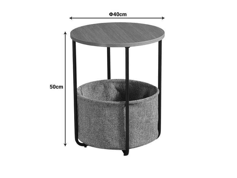  Table d'appoint en bois et métal  40x50 cm avec panier de rangement  - Conforama C