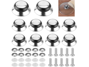10 pièces bouton de couvercle, poignée de couvercle de pot, acier inoxydable poignée casserole, couvercles de cuisine universelle pour casseroles