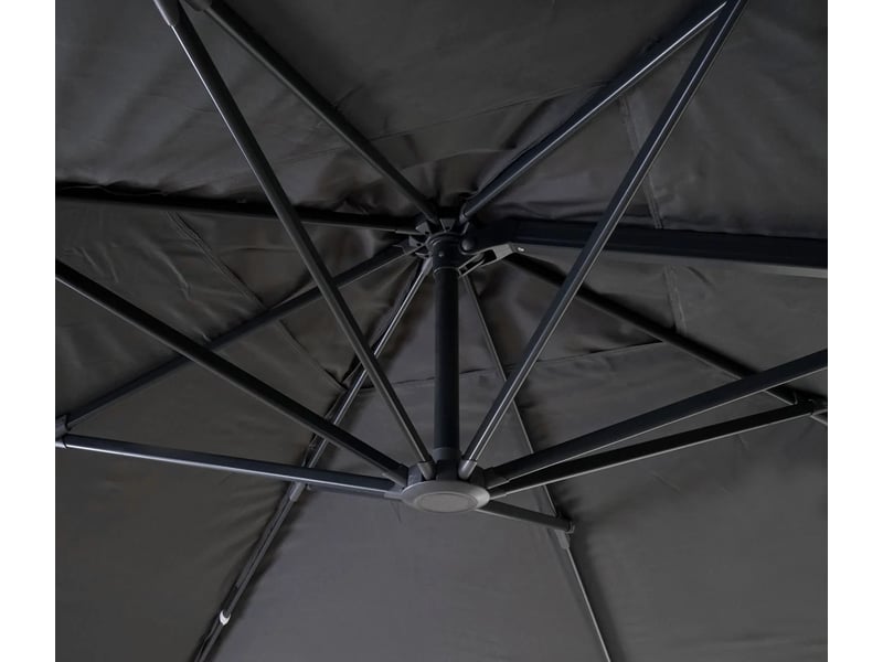  Parasol déporté 3 x 4 m avec lambrequin pied modulable et réglage de l’inclinaison polyester anthracite et aluminium 04_0010309  - Conforama B