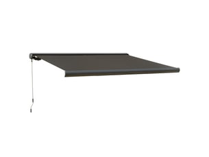 Store banne électrique avec télécommande, kit de montage inclus, structure métallique, gris foncé, 3 x 2,5 m