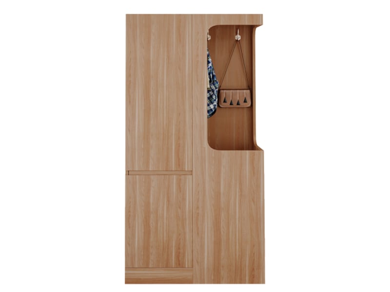  Garde-robe 70x40x170 cm - penderie à porte unique, tiroirs et rangements, espace penderie ouvert, bois clair  - Conforama A