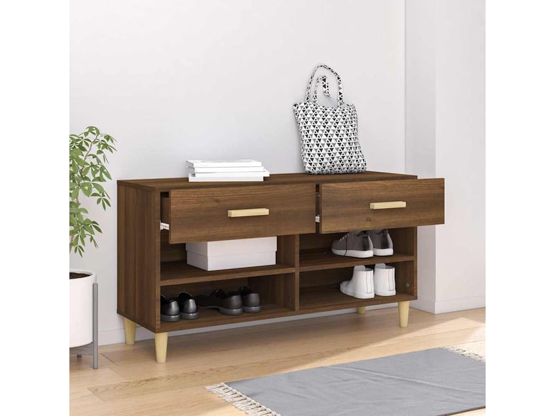  Meuble à chaussures, armoire à chaussures chêne marron 102x35x55 cm bois d'ingénierie  - Conforama C