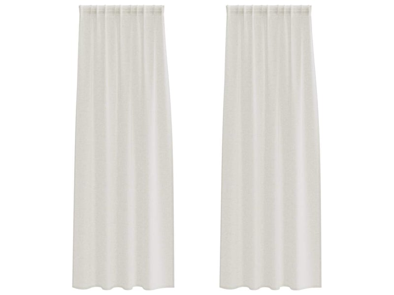  Lot de 2 rideaux en voile, voilage crème 260 x 140 cm polyester cf43905  - Conforama A