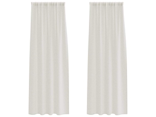 Lot de 2 rideaux en voile, voilage crème 260 x 140 cm polyester cf43905