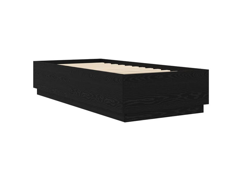  Lit simple- lit adulte -  cadre de lit chêne noir 80 x 200 cm bois d'ingénierie  - Conforama B