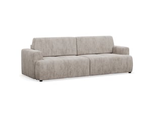 Canapé droit convertible SELSEY Cobbly 3 places Tissu taupe avec coffre de rangement