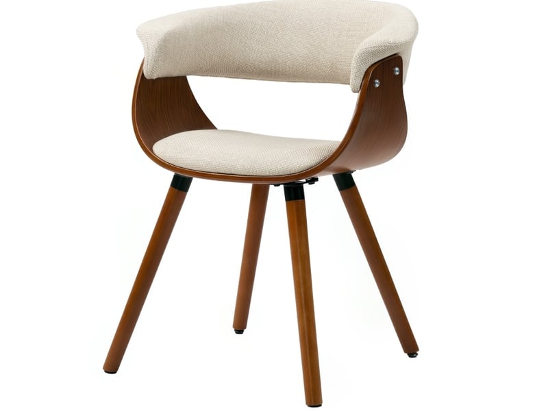  Chaise de salle à manger avec dossier tissu beige evryae  - Conforama A