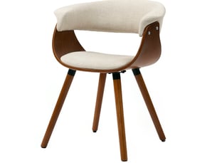 Chaise de salle à manger avec dossier tissu beige evryae