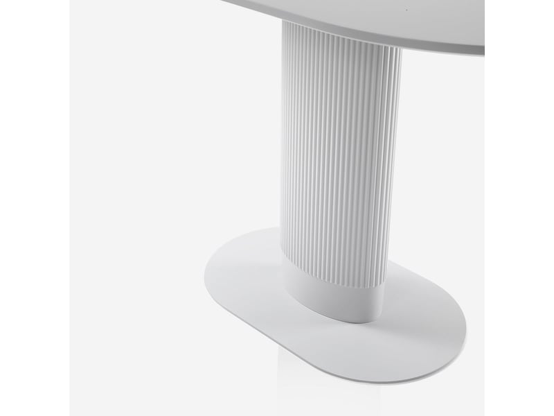  Table à manger moderne avec plateau en mdf yukon - blanc  - Conforama D