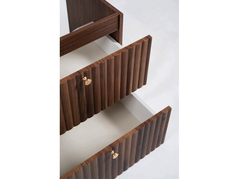  Meuble sous vasque suspendu bello noyer foncé 80 cm  - Conforama E