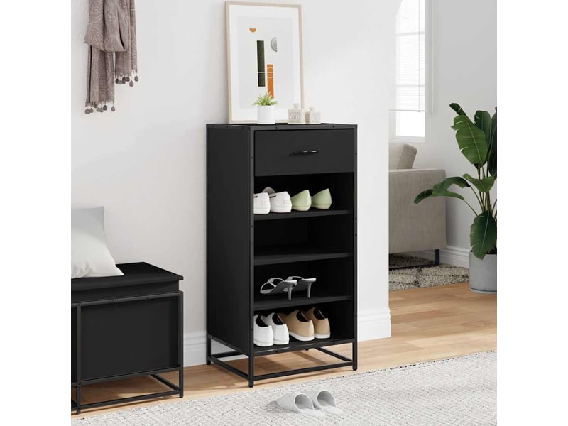  Meuble à chaussures, étagère à chaussures noir 48x38x97,5 cm bois d'ingénierie shl3331  - Conforama C