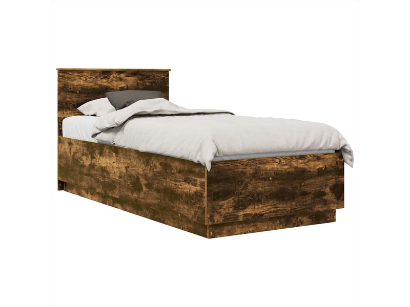  Lit simple- lit adulte -  cadre de lit chêne fumé 70 x 190 cm bois d'ingénierie  - Conforama B