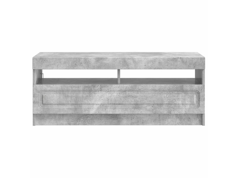  Meuble tv - banc tv - meuble de rangement led gris béton bois d'ingénierie  - Conforama E