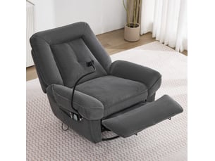 Fauteuil relax électrique <strong>MODFU</strong> Velours côtelé gris