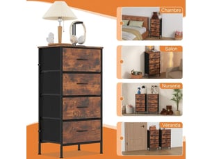 Chiffonnier 4 tiroir(s)    <strong>GENERIC HOME</strong> <strong></strong> coloris marron largeur 100 cm hauteur 91 cm