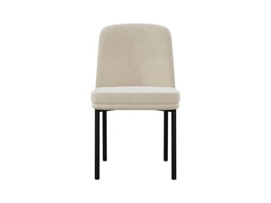 Lot de 6 chaises de salle à manger design moderne, cadre métal noir, assises velours beige – idéal intérieur ou café