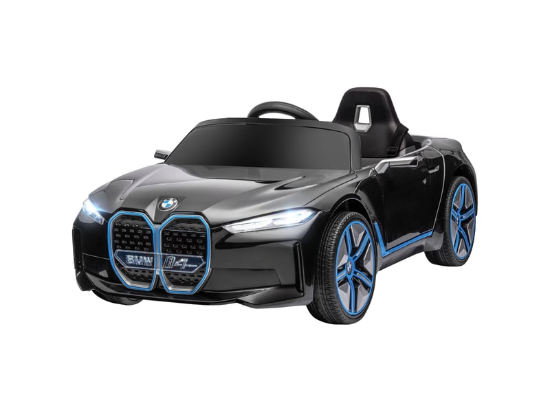 Voiture électrique pour enfants licence bmw i4 12v avec télécommande mp3 musique lumières et ceinture 115x67x45 cm noir - Conforama B