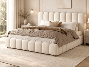 Lit coffre 160x200 cm <strong>SEYAKANY</strong> <strong></strong> coloris beige