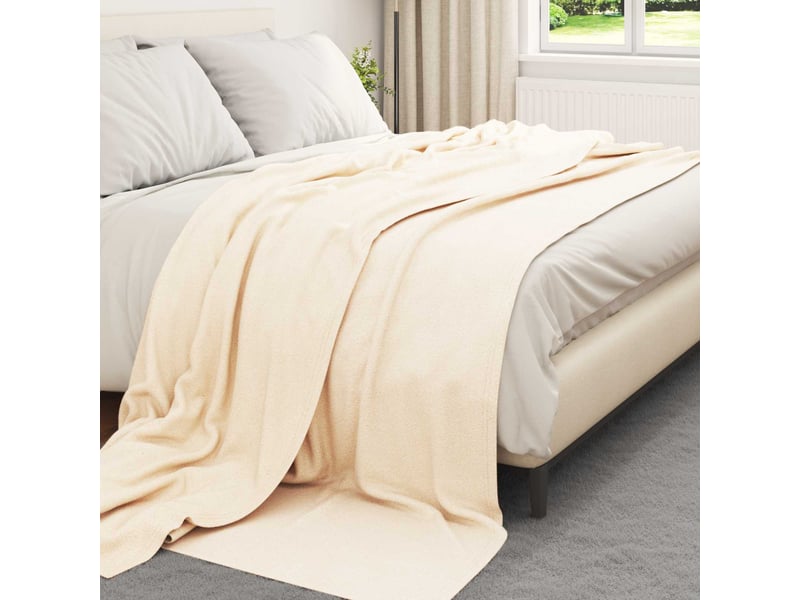 Plaid canapé crème 270x240 cm 0.86 kg polaire - Conforama C