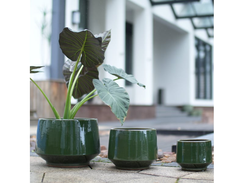  Lot de 3 pots de fleurs 38,12822,9 cm trou de drainage vert antique  - Conforama E