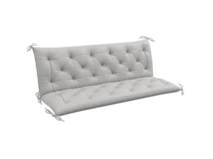 Coussin de banc 3 places 150x98x8 cm avec liens gris clair