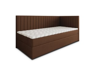 Lit avec rangement 100x200 cm <strong>MASSENO</strong> <strong></strong> coloris marron