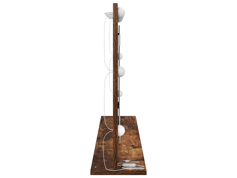 Miroir de vanité, miroir de coiffeuse chêne fumé 100 x 55 x 18 cm rectangulaire cf62756 - Conforama E