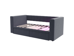 Lit avec rangement 90x190 cm coloris gris