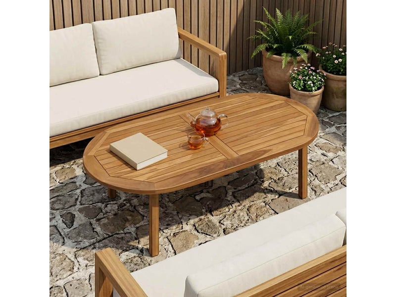  Vidaxl plateau de table ovale bois de teck massif naturel  - Conforama B
