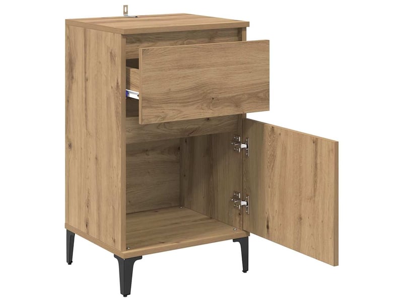  Table de chevet - cabinet de chevet - table de nuit chêne artisanal 40 x 35 x 70 cm  - Conforama D