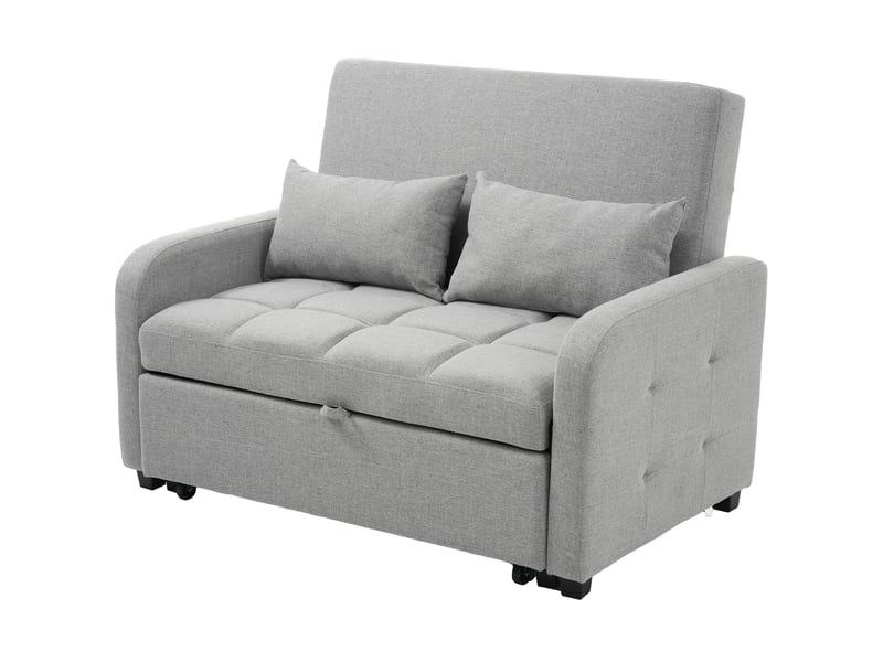  Canapé-lit pliant 127x75x94 127x180x57, dossier réglable 3 positions, bois et métal, gris ancien  - Conforama A