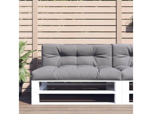 Lot de 2 coussins de palette, coussins de canapé gris tissu cf59537