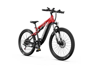 Duotts - vtt électrique tout suspendu duotts e29 250 w, batterie 48 v 13,5 ah, 27,5 pouces noir rouge