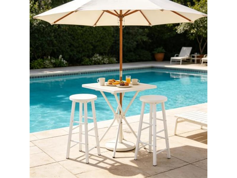  Chaise haute et tabourets de bar – lot de 2 tabourets avec repose-pieds, parfait pour petit-déjeuner et table  - Conforama D