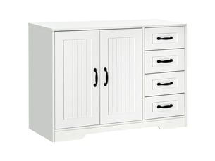 Buffet 2 porte(s)  4 tiroir(s)   - 105 cm coloris blanc 
