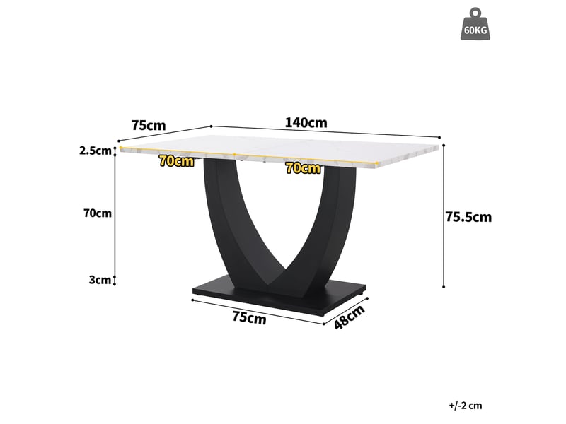  Ensemble table et chaises avec 1 table et 4 chaises  - pieds réglables - mdf, métal et velours - multicolore  - Conforama D