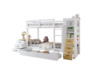 Lit superposé 2x90x200 cm <strong>HAUSS SPOLE</strong> <strong></strong> coloris bicolore