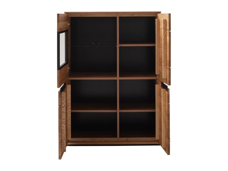  Buffet haut 2 portes coloris chêne sauvage - longueur 93 x profondeur 41 x hauteur 130 cm  - Conforama C