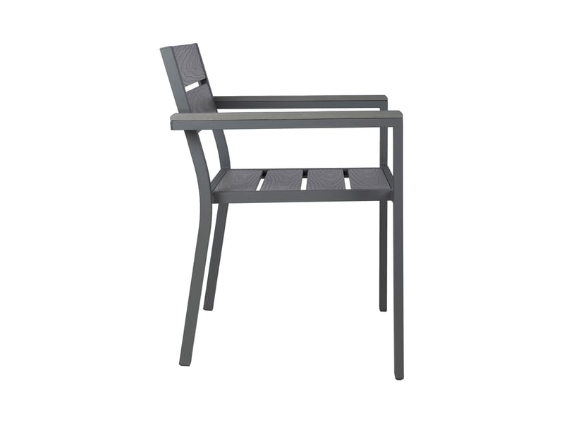  Lot de 2 fauteuils en aluminium et bois gris  - Conforama D