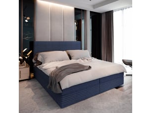 Lit avec rangement 160x200 cm <strong>MASSENO</strong> <strong></strong> coloris bleu