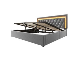 Lit coffre 180x200 cm coloris gris