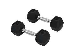 Ensemble haltères courtes 2x5 kg, musculationfitness hommefemme, haltérophilie, métalcaoutchouc noir.