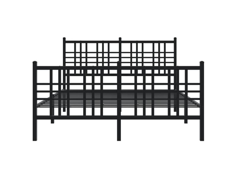  Lit double- lit adulte -  cadre de lit métal sans matelas avec pied de lit noir 120x190cm  - Conforama C