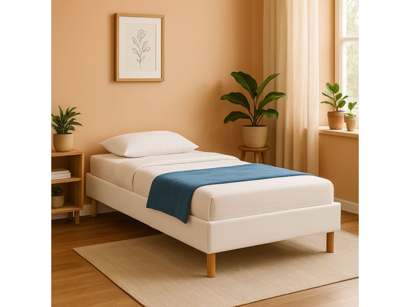 Sommier tapissier 70x190 cm - 18 cm - compatible avec tous matelas - confort optimal - montage rapide et facile - 13 lattes - adrien blanc  - Conforama B