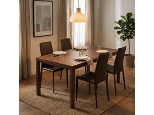 Lot de 4 chaises empilables rembourrées en simili cuir luma - marron