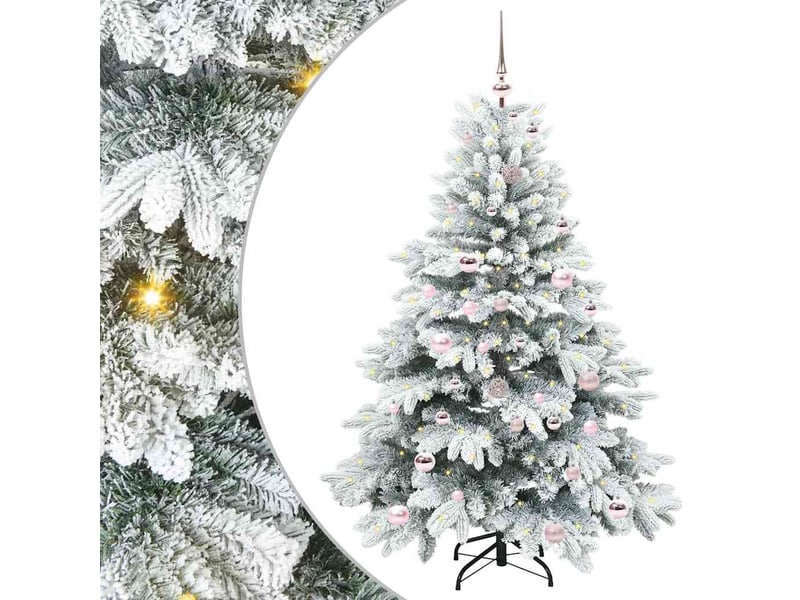  Sapin de noël - arbre de noël artificiel avec 150 led blanc 150 cm pe et pvc  - Conforama B